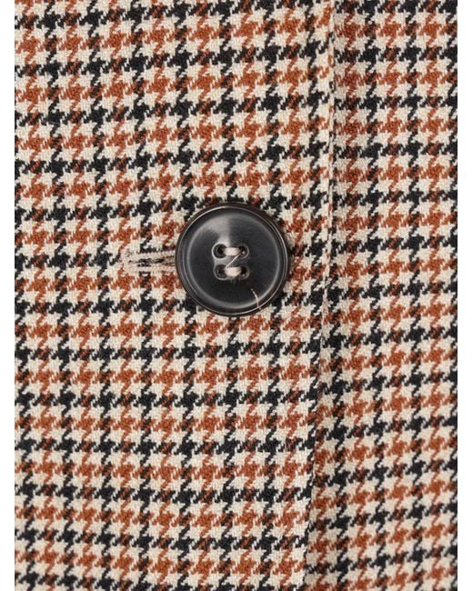 Max Mara Brown Houndstooth-Pattern Single-Breasted Jacket