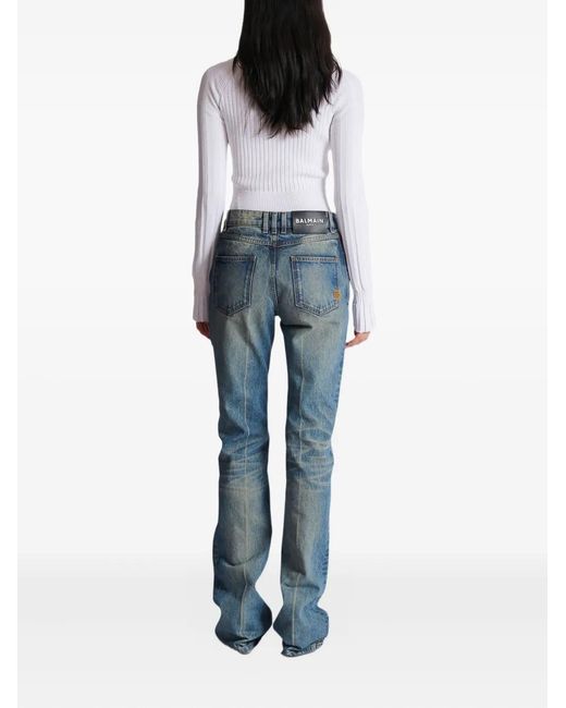 Balmain Straight Flared Jeans in het Blue