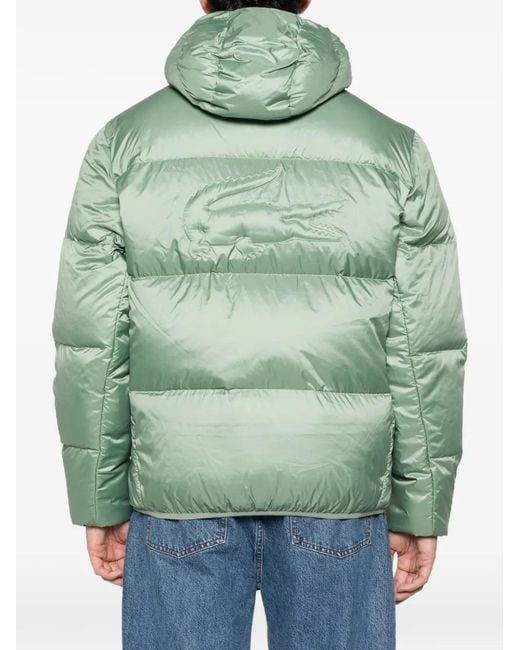 Lacoste Green Hooded Zip Coat for men