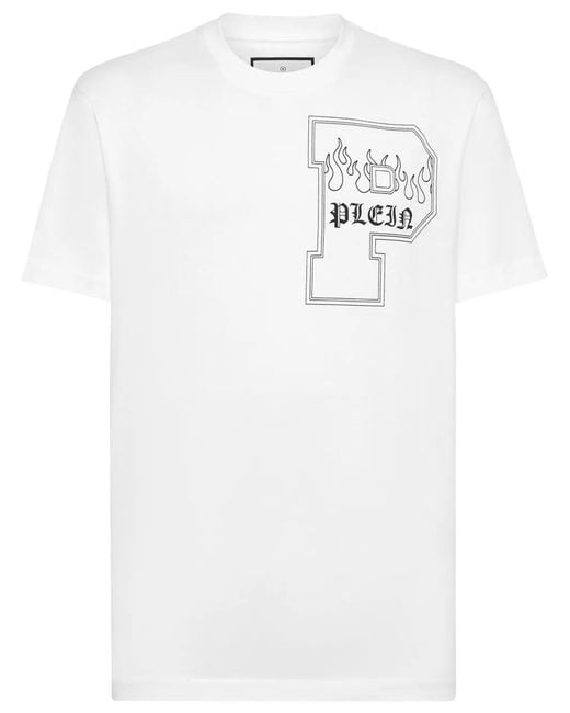 Philipp Plein White Short-Sleeve Round Neck T-Shirt for men