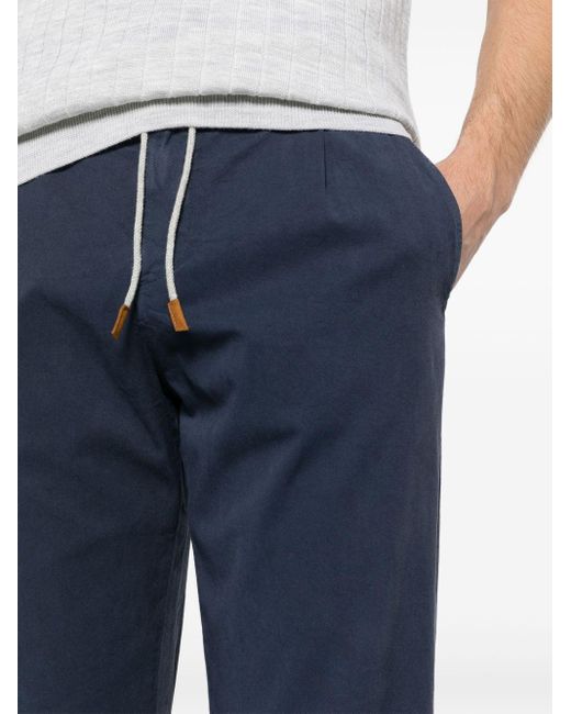 Eleventy Blue Drawstring-fastening Trousers for men