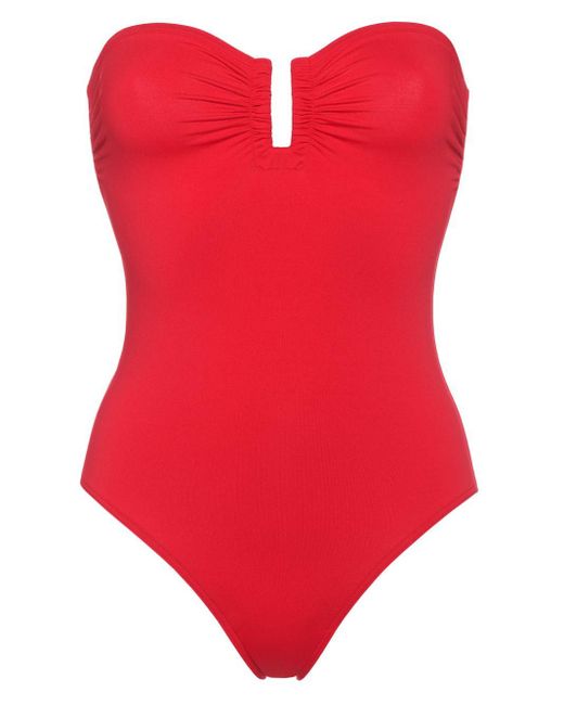 Eres Red Cassiopee Bustier Swimsuit