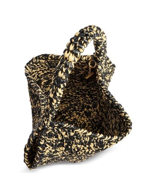 Khaite Black Lotus Logo-Patch Tote Bag