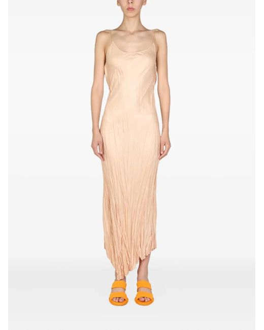 Philosophy Di Lorenzo Serafini White Asymmetric Pleated Midi Dress