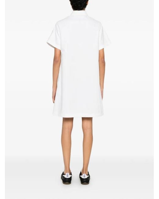 Moncler White Embroidery Shirt Mini Dress