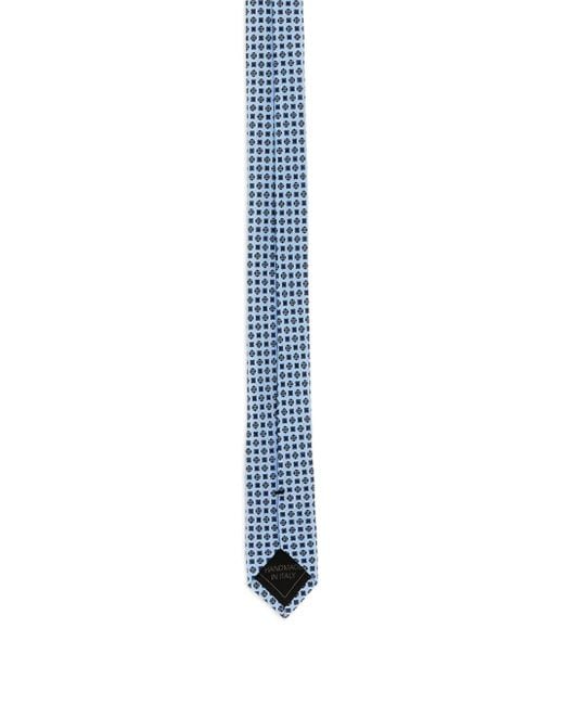Brioni Blue Pointed Silk Tie for men