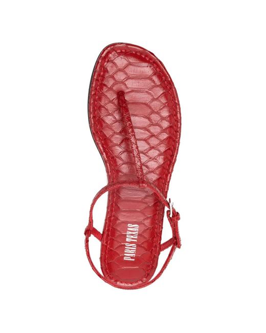 Paris Texas Pink Snake-Embossed Leather Sandals