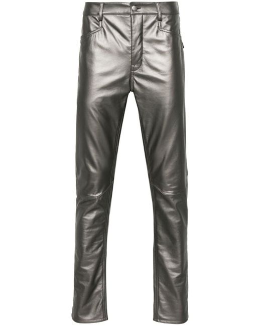 Rick Owens Leather trousers in Gray für Herren