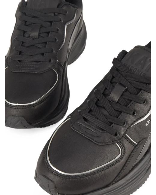 Kat Maconie Black Aura Snakeskin-Effect Panelled Sneakers