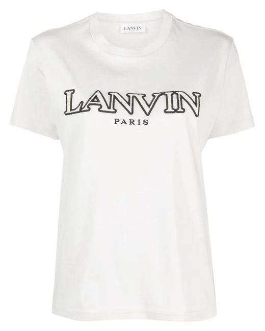 Lanvin White Curb Regular Fit Tee-Shirt