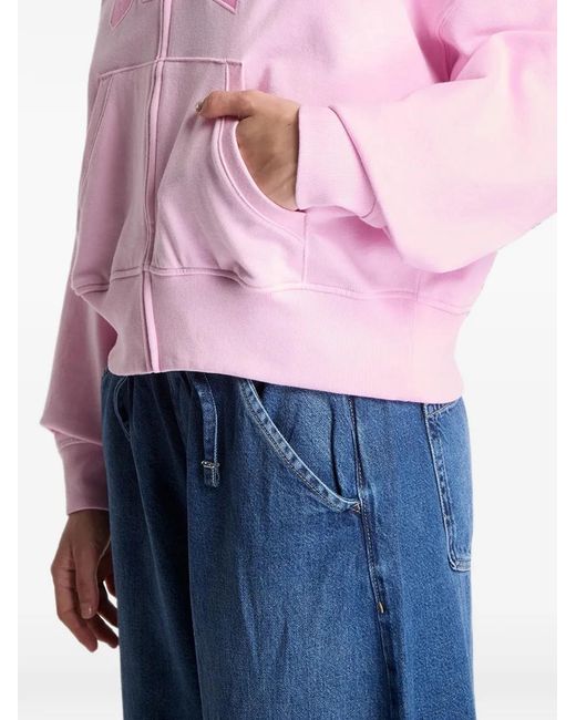 Gap Pink Hoodie Zippé À Patch Logo