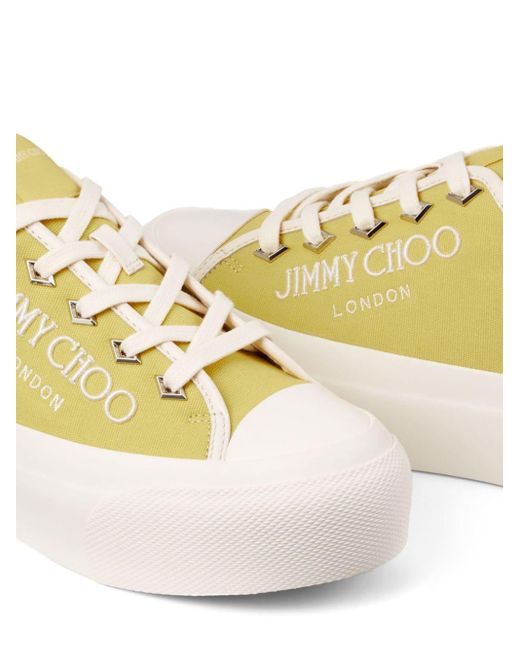 Jimmy Choo Yellow Palma Maxi Canvas Sneakers