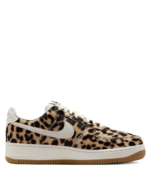 Nike Brown Air Force 1 Leopard-Print Low-Top Sneakers