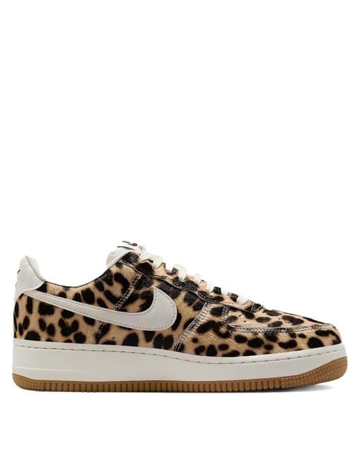 Nike Brown Air Force 1 Leopard-Print Low-Top Sneakers