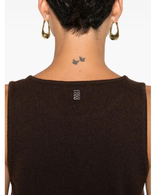Top con cuello redondo Sandro de color Brown