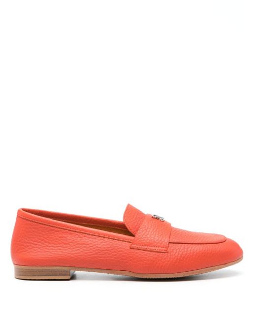 Casadei Red Logo-plaque Leather Loafers