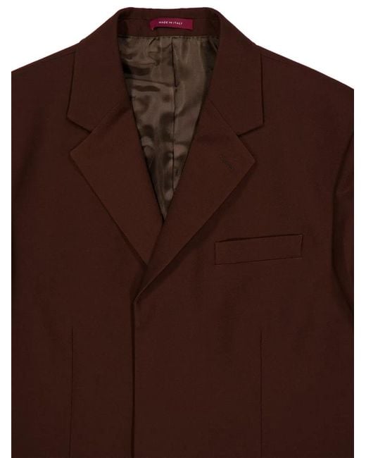 Gucci Brown Embossed Sleeve Wool Blazer for men
