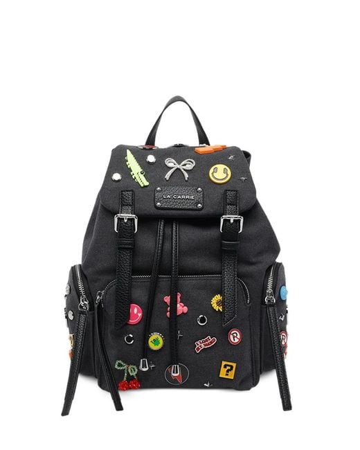 La Carrie Black Pin-Embellished Backpack