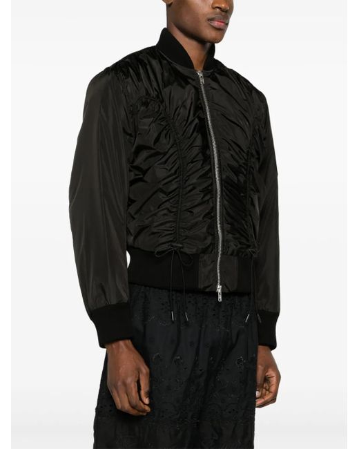 Simone Rocha Black Ruched Bomber Jacket for men