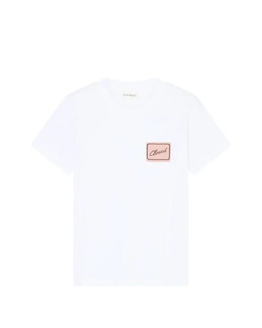 Closed White T-Shirt À Patch Logo