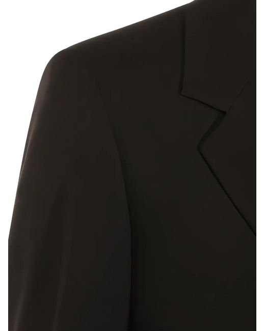 The Row Black Notched-Lapels Buttoned Blazer