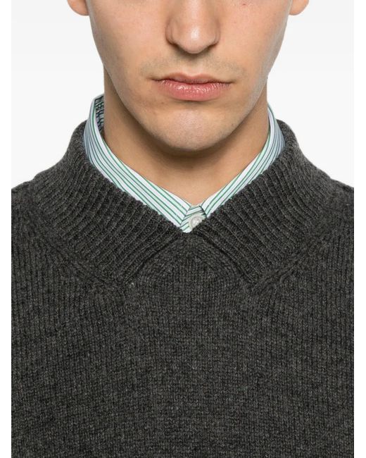 Marni Black Logo-Patch V-Neck Sweater for men