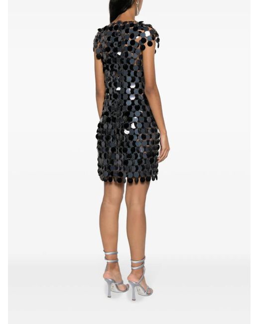 Rabanne Black Sequinned Chainmail Minidress
