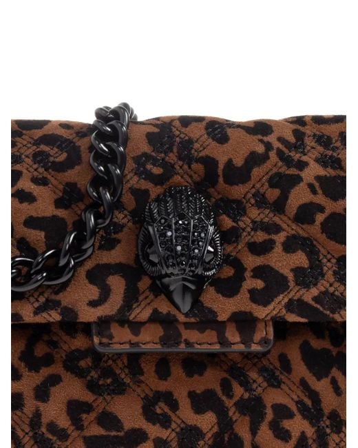 Kurt Geiger Brown Mittelgroße Kensington Schultertasche mit Leoparden-Print