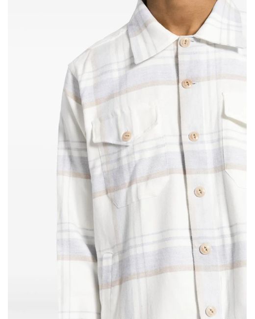 Eleventy White Checked Cotton Shirt for men