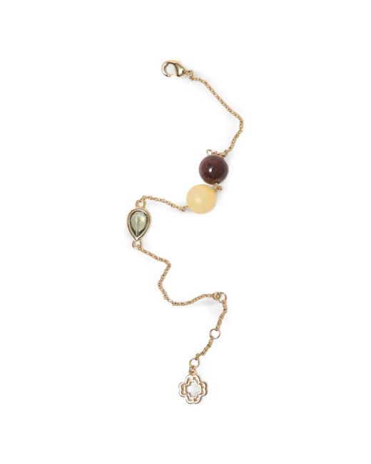 Maje Metallic Bracelet With Pearl And Rhinestone