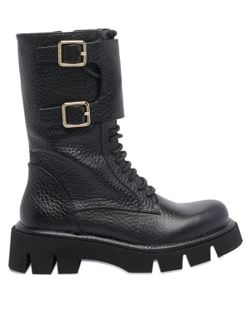 Paloma Barceló Black Schnürstiefel mit Schnalle