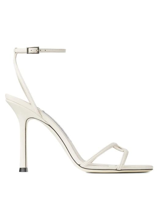 Jimmy Choo White 100mm 1998 Leo sandals