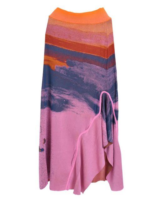 Ph5 Lake-print Maxi Skirt Pink