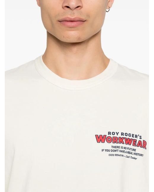 Roy Rogers White Short-Sleeve Print-Detail T-Shirt for men