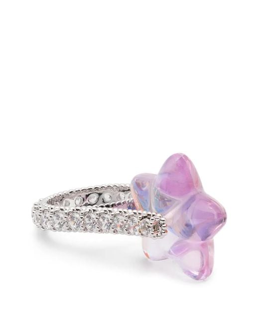 YVMIN Pink Star-Embellished Ring