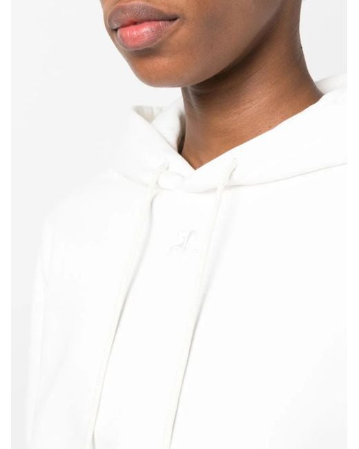 Sudadera De Algodón Con Capucha Courreges de color White