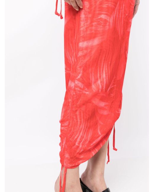 CANNARI CONCEPT シャーリング ドレス Red