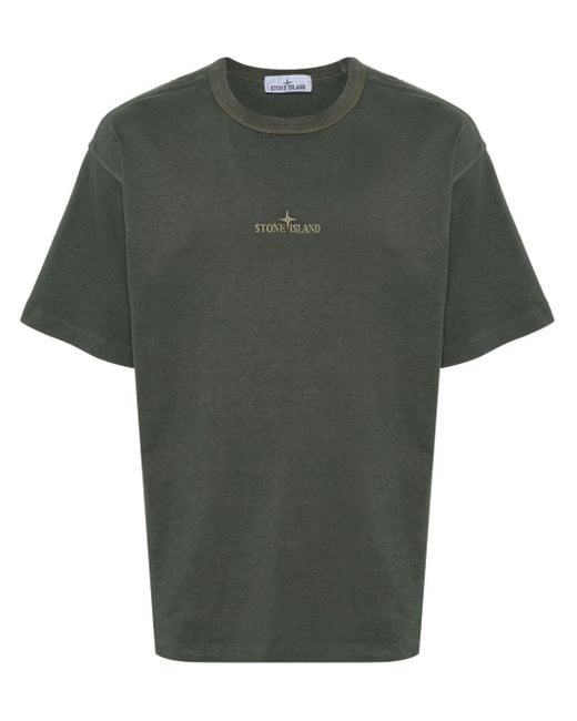 Stone Island T-Shirt mit Kompass-Stickerei in Green für Herren