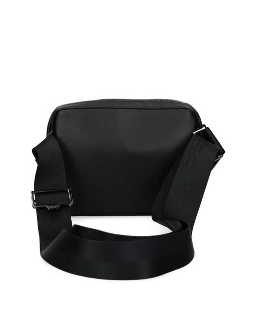 【LACOSTE】NOMOGRAMME Flap Messenger Bag_NU4838M (BLACK) Unisex Monogram Leather Flap Close Satchel - Bags - New In