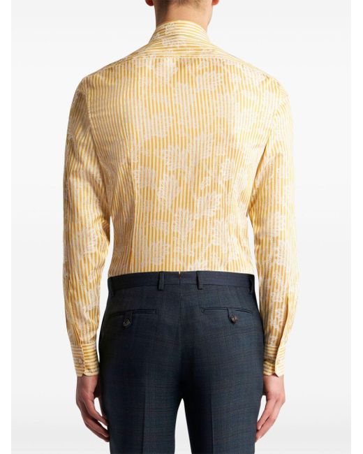 Camisa a rayas en jacquard Etro de hombre de color Yellow
