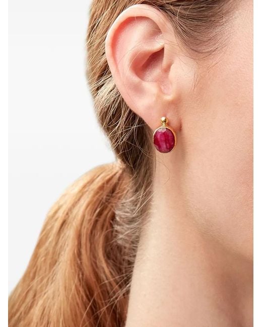Ottoman Hands Brown Ruby Siena Earrings