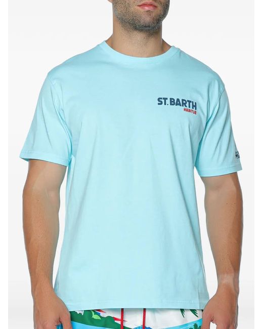 Mc2 Saint Barth Blue Portland Graphic-Print T-Shirt for men