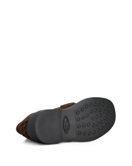 Tods Para Ótica Ventura Brown Suede Penny Loafers