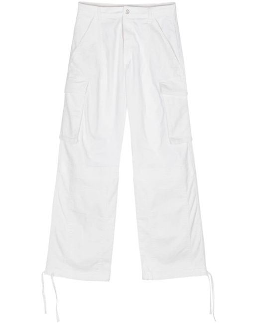 Moschino Jeans White Twill-weave Cargo Pants