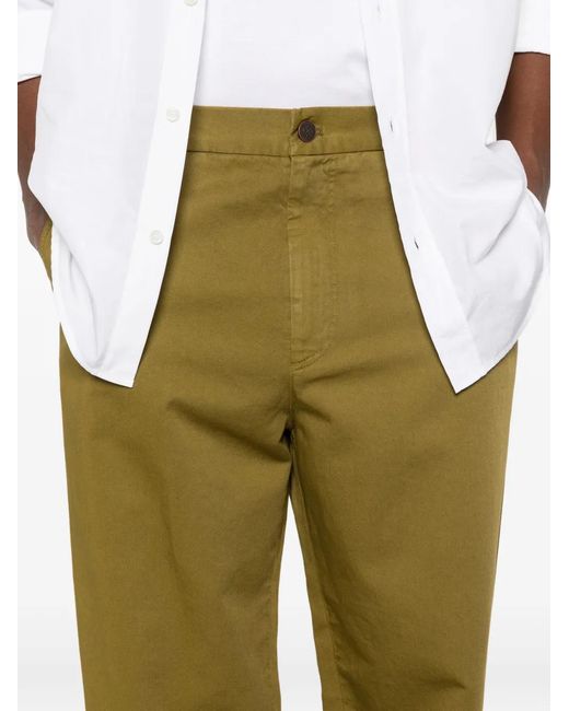 Cellar Door Green Fadi Belt-Loops Trousers for men
