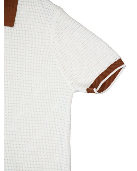 Polo Vidal Con Scollo A V All'Uncinetto di Frescobol Carioca in White da Uomo