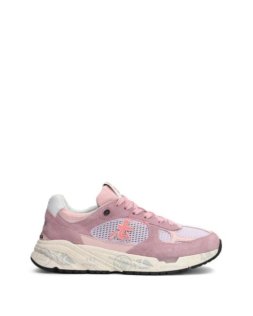 Premiata Pink Mased Panelled Sneakers