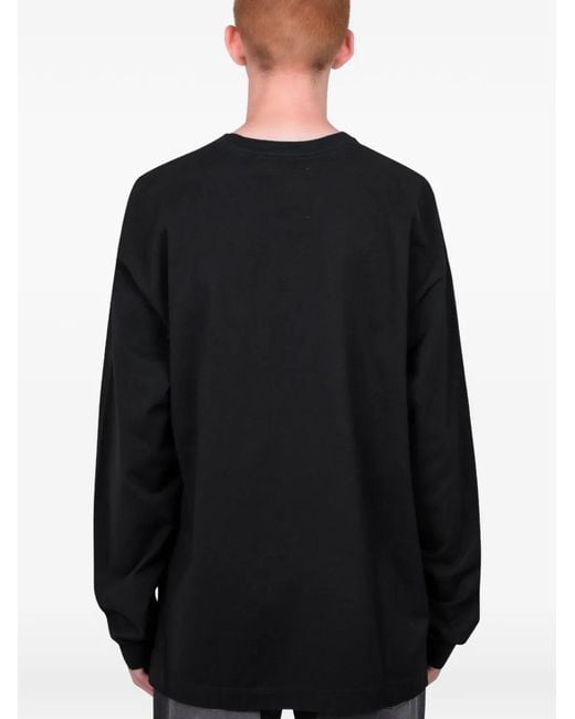Maison Mihara Yasuhiro Black Graphic-Print Long Sleeve T-Shirt for men