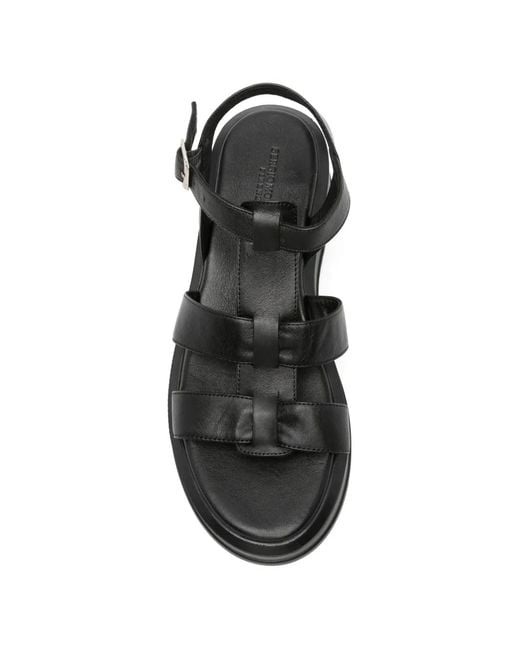 SERGIO MORETTI FIRENZE Black Buckle-Fastening Sandals