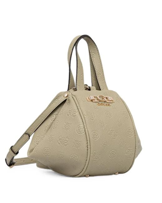 Guess Natural Anise Logo-Embossed Tote Bag